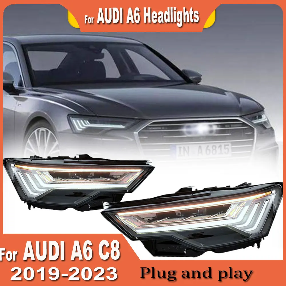 Car Lights For Audi A6L C8 Headlight 2019 2020 2021 2022 2023 LED Projector head Lamp Daytime Running Light Auto Accessories