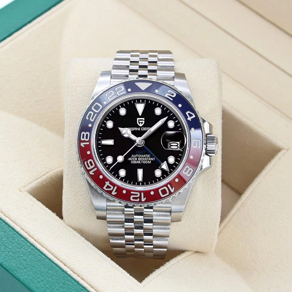 

Часы PAGANI DESIGN GMT40mm PD-1662, роскошные механические автоматические часы из нержавеющей стали 316L, водонепроницаемость 100 м, лучший подарок для мужчин