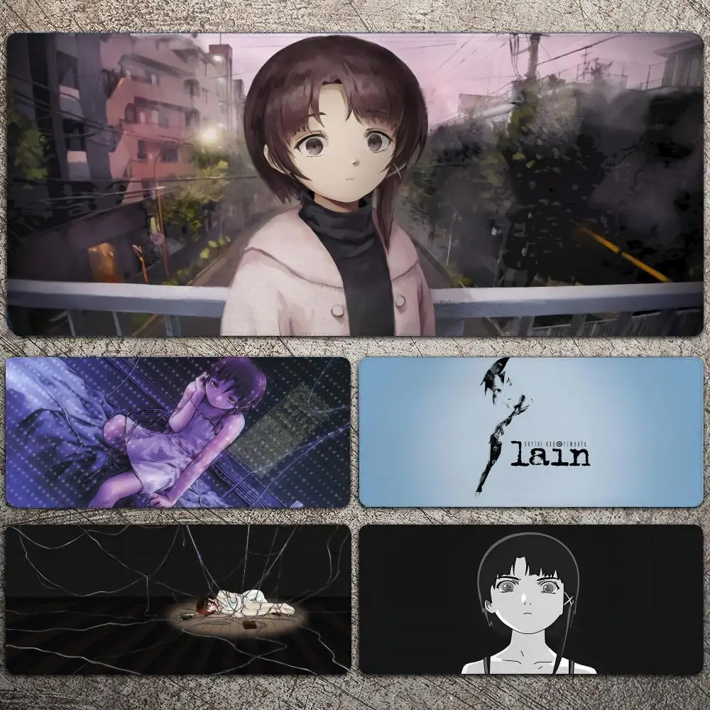 Serial Experiments Lain Anime Mousepad Large Gaming Mouse Pad LockEdge Thickened Computer Keyboard Table Desk Mat