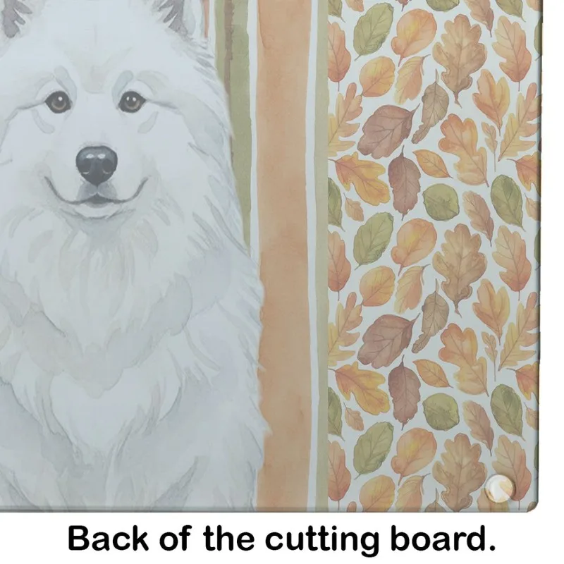 

Белое самоедское семейное кресло, осенняя стеклянная разделочная доска, декоративная кухонная доска из закаленного стекла для резки или сервировки