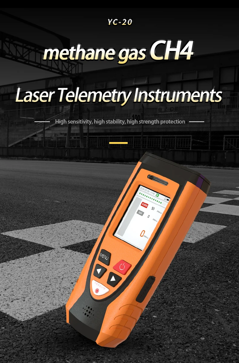 Aikesi Portatile YC-20 Perdite Laser Metano Strumento Remoto Rilevatore di Gas Metano Rilevatore Laser CH4 Rilevatore di Gas Combustibile
