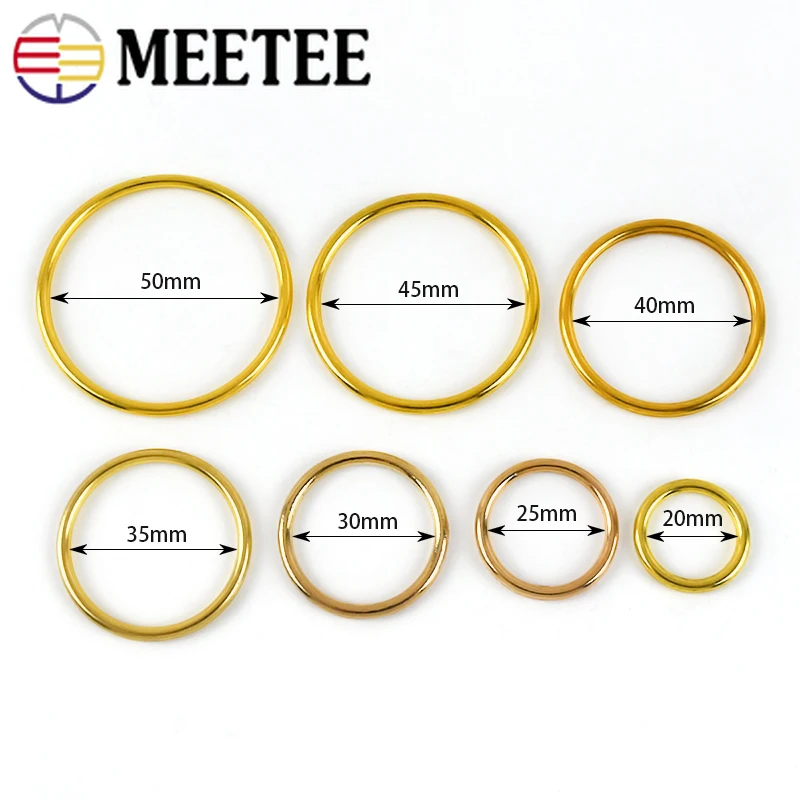 20Pcs Meetee 20-50mm Metal O Ring Buckle Bag Shoes Adjuster Clasp Webbing Strap Rings Connector Hook DIY Hardware Accessories