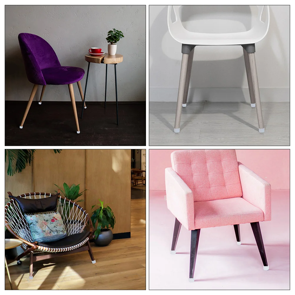 Prime Chair Leg Cover Clear Stool Table and Foot Trays Couch Home Accessories Feet Sleeves Grey Silica Gel