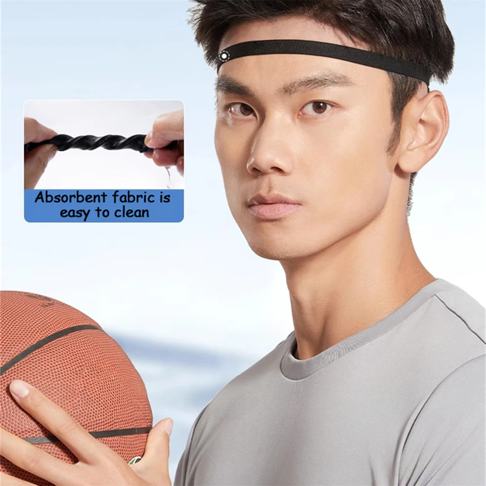 

1PC Headband Sport Sweat Hair Bands Silicone Non-slip Sweatband Elastic Sweatband Outdoors Running Fitness Yoga Tenis Men Women