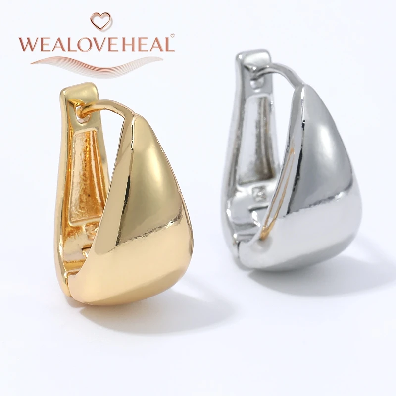 18K vergoldete Wassertropfen-Huggie-Ohrringe für Frauen, minimalistische, klobige U-förmige Creolen, Alltagsschmuck, Valentinstag- und Geburtstagsgeschenk – Detail 16