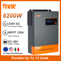 6200W Solar Hybrid Inverter 48V DC To 230V AC With 120A MPPT Solar Charge Controller Pure Sine Wave Inversor Fit for LifePo4