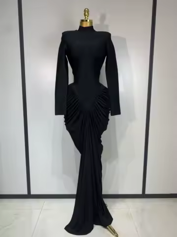 High Quality Women Long Sleeve Bodycon Bandage Dress Celebirty Elegant Evening Party Luxury Birthday Dresses Wedding Guest Dress