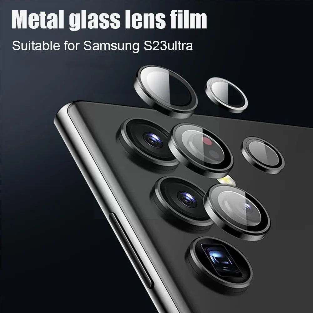 Cristal de lente Protector de cámara para Samsung S23 Ultra Metal Lens Glass para Samsung S23 S22 Ultra S23 Plus S23Ultra Lens Co Q4D7