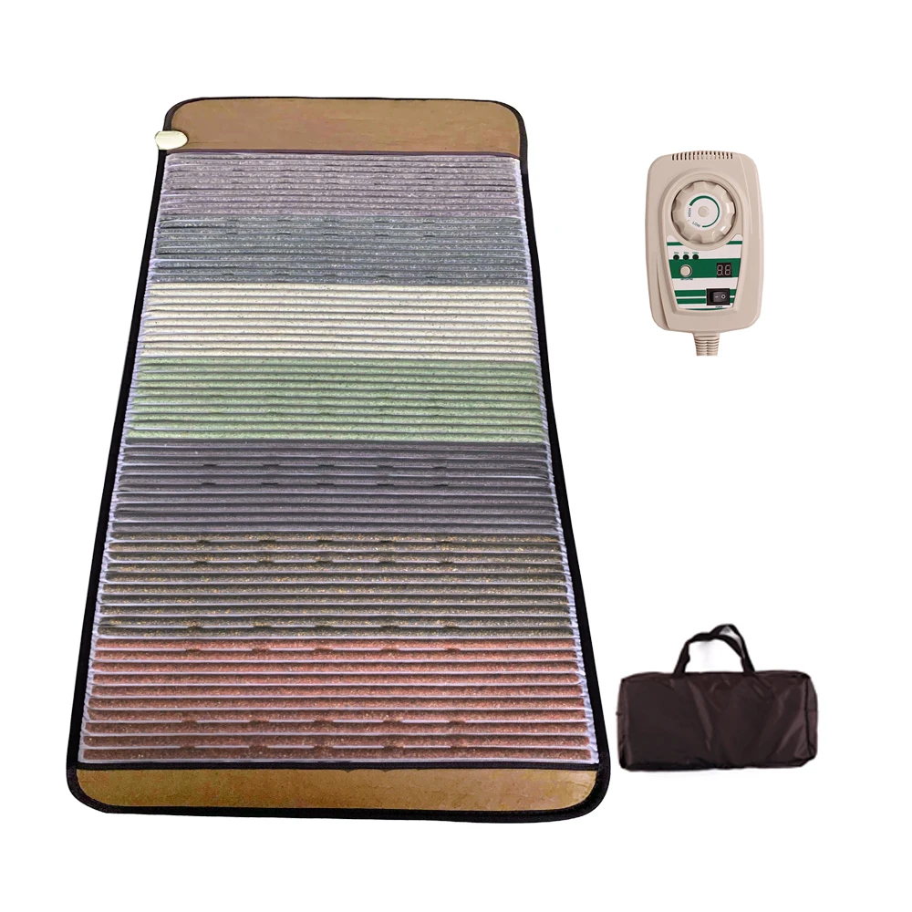 

Матрас-терапевтический коврик Chakra Rainbow PEMF с аметистовым фотонным светом, нефритом, инфракрасным подогревом и магнитным массажным эффектом.