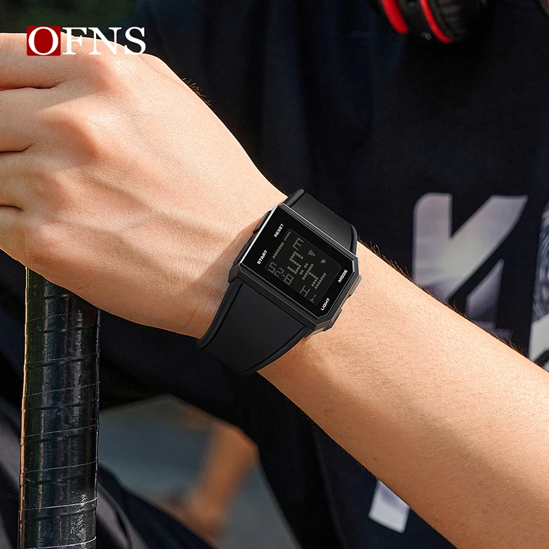 OFNS Top Brand Luxury Men's LED Digital Watch Multifunctional Chronograph Sport Waterproof Men Wristwatch Electronic Alarm Clock