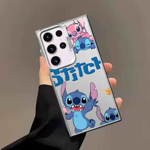 Case for Samsung Galaxy S24 S23 S22 S25 Ultra S20 FE S21 Plus A54 A53 A52 Note 20 Phone Cover Cartoon Lovely Stitch Angel Shell
