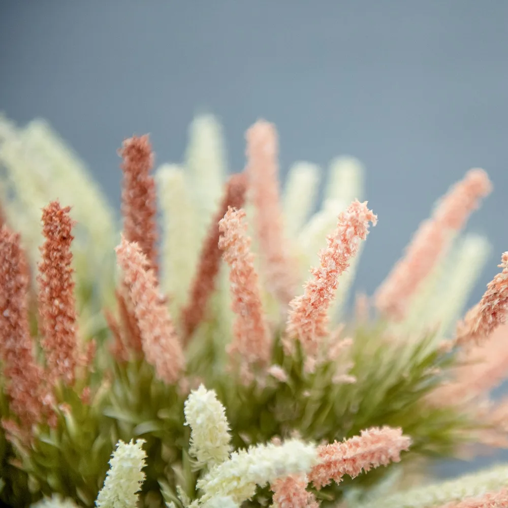 Artificial Lavender Autumn Flower White Foam Bridal Bouquet Plastic Fake Plant Grass For Christmas Home Wedding Table Decor