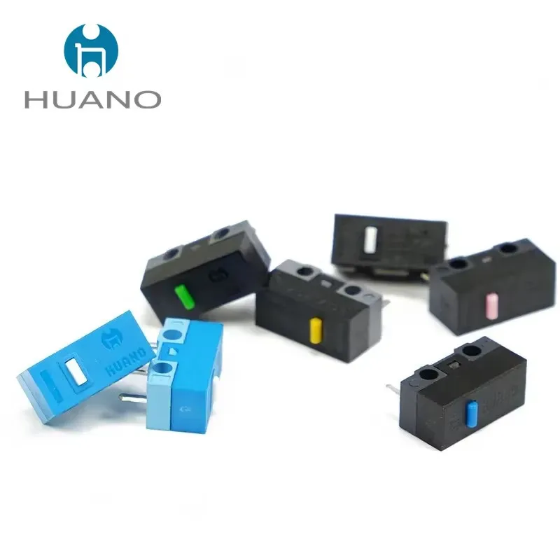 New Authentic HUANO mouse micro switch button white yellow blue pink green dot blue shell white dot General 3-pin switch