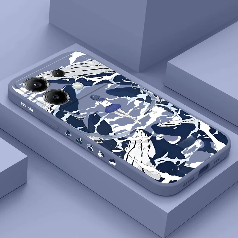 

Magic Whale Phone Case For Xiaomi Poco F8 F7 X7 X6 F6 M6 M5 M5S F5 X5 F4 X4 M4 X3 Ultra Pro GT Silicone Cover