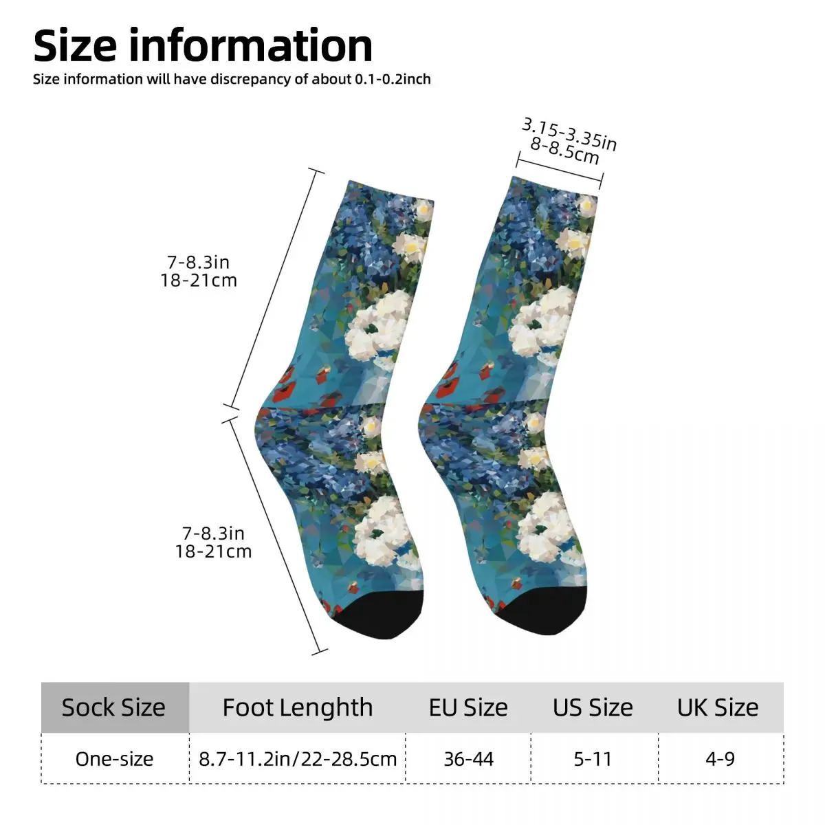 Van Gogh Starry Night Rose Sunflower Sock Printed Man Polyester