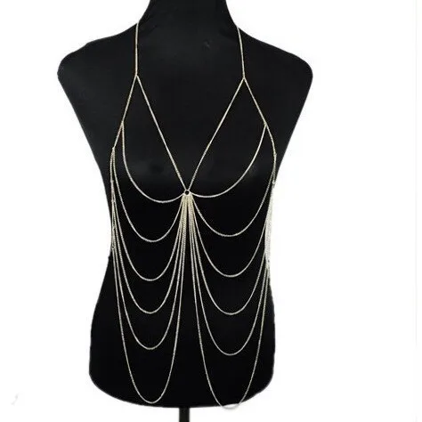 

B7 hot-selling multi-layer alloy body chain for WISH jewelry