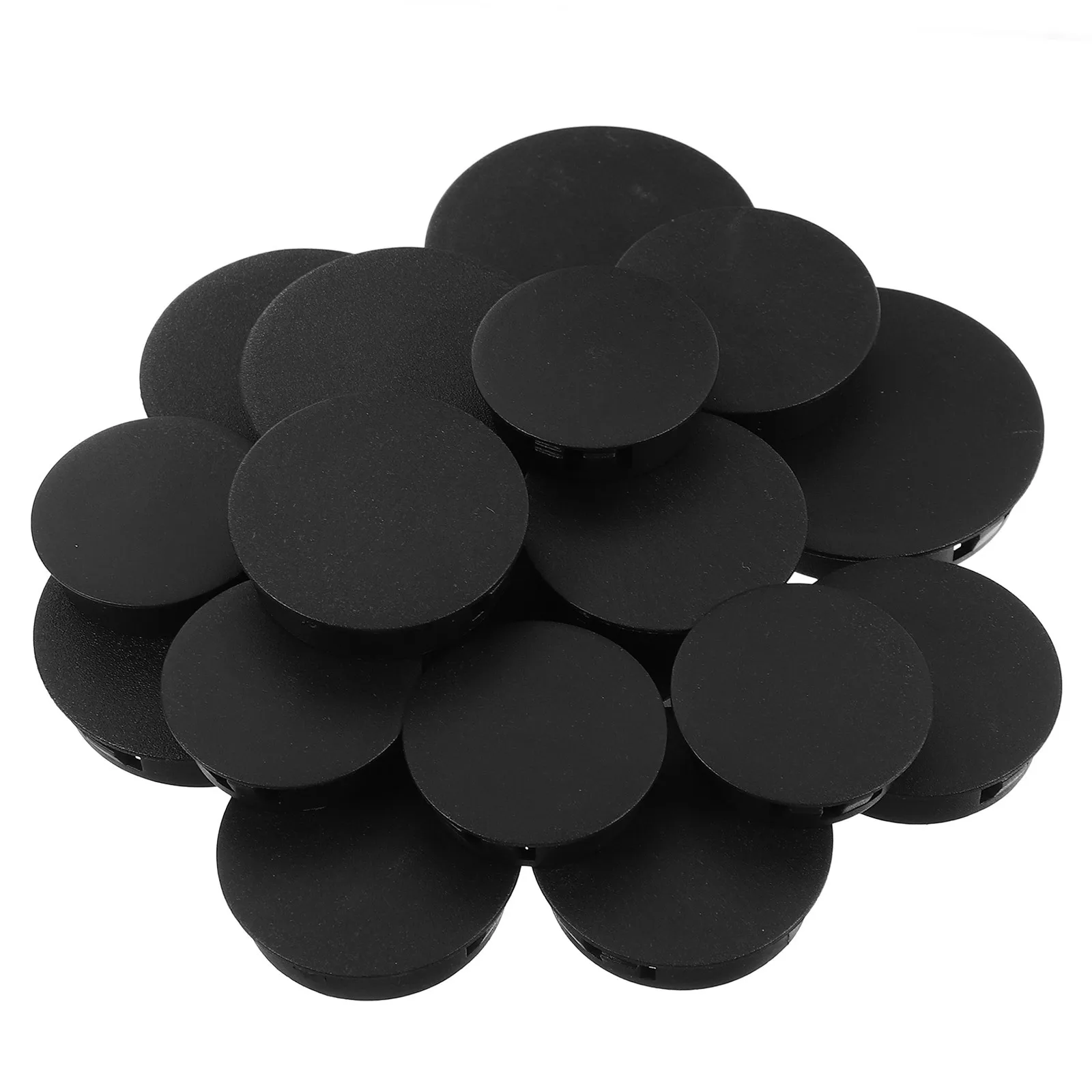 50Pcs Plastic Flush Furniture Hole Plugs Round Snap in Locking Type for Cabinet Chairs Tables Panel Hole Covers