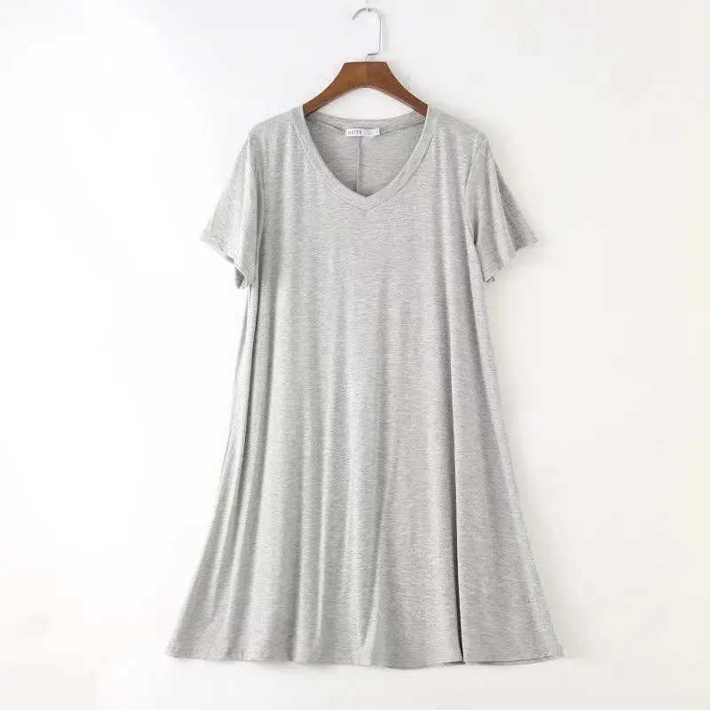 Modal Short Sleeve Sleepwear Women Nightgown Summer Thin Nightdress Loose  Nightwear Joker Dress Plus Size Homewear 100KG