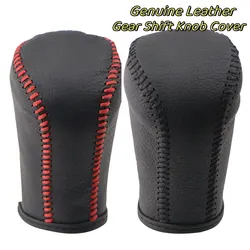 Leather Gear Shift Knob Cover for Toyota Corolla Rav4 Rav 4 2014-2019 Automatic Hand-Stitched DIY Gear Shift Collars