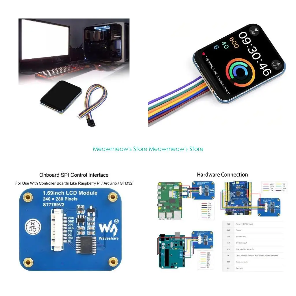 

W91A 1.69INCH IPS Цвет ЖК -дисплей Экран 240 × 280 РЕЗОЛЮЦИЯ Интерфейса SPI 262K ЦВЕТ