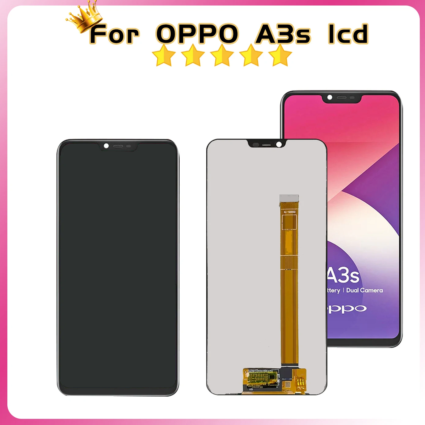 6.2\'\' LCD For OPPO A3S CPH1803 CPH1853 LCD Display Touch Panel Sensor For OPPO A3s Screen No/With Frame  Digitizer Assembly