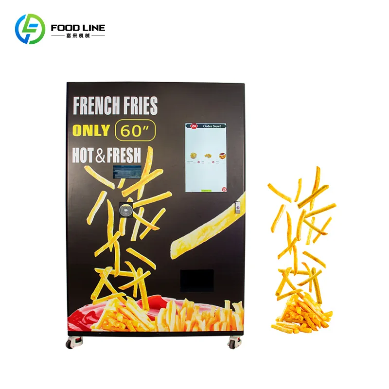 French Fry Vending Machine 6.5kW 60 Portions 1790mm Height Touch Screen Customized for Convenience Store Gas Station
