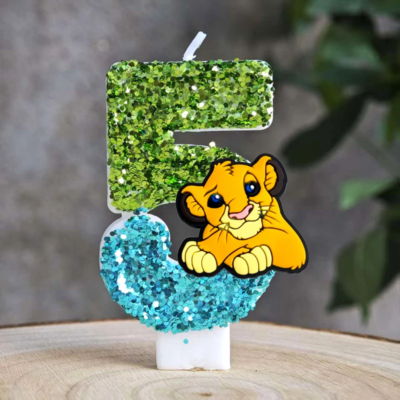 Lion King Simba Candle Number 0-9 Birthday Cake Candle Decoration Lion King Birthday Party Cake Topper Baby Shower Decor Gift - view 6