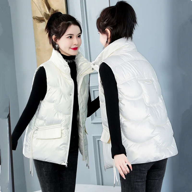 UHYTGF – gilet d'hiver sans manches, parka en duvet de coton pour femme, respirant, décontracté et chaud pour étudiante, court, manteau, at217