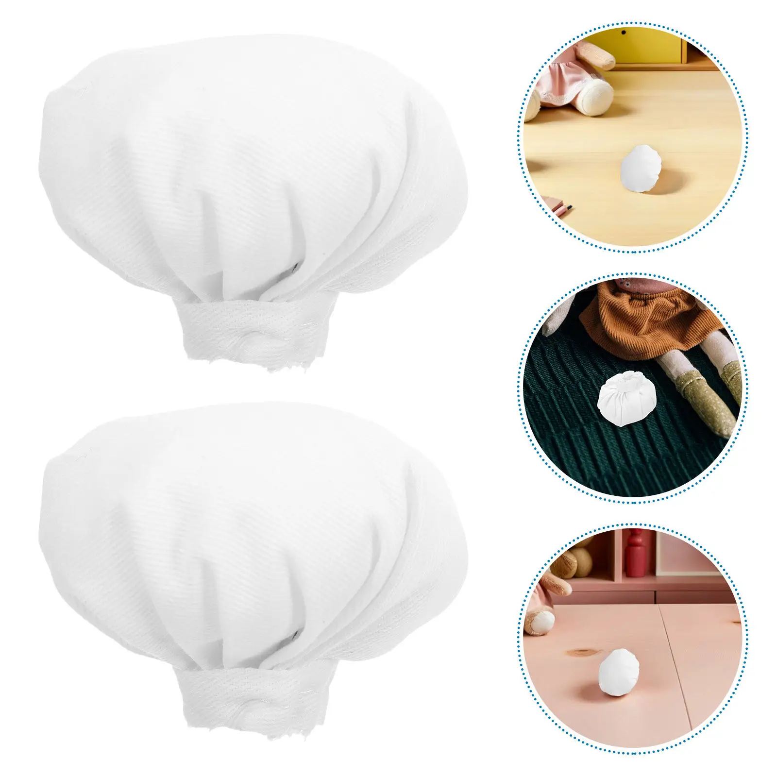 

12 шт. милых миниатюрных тканевых шапочек для кукольного домика, белые мини-шляпки для поделок, аксессуары для кухонных костюмов и рукоделия