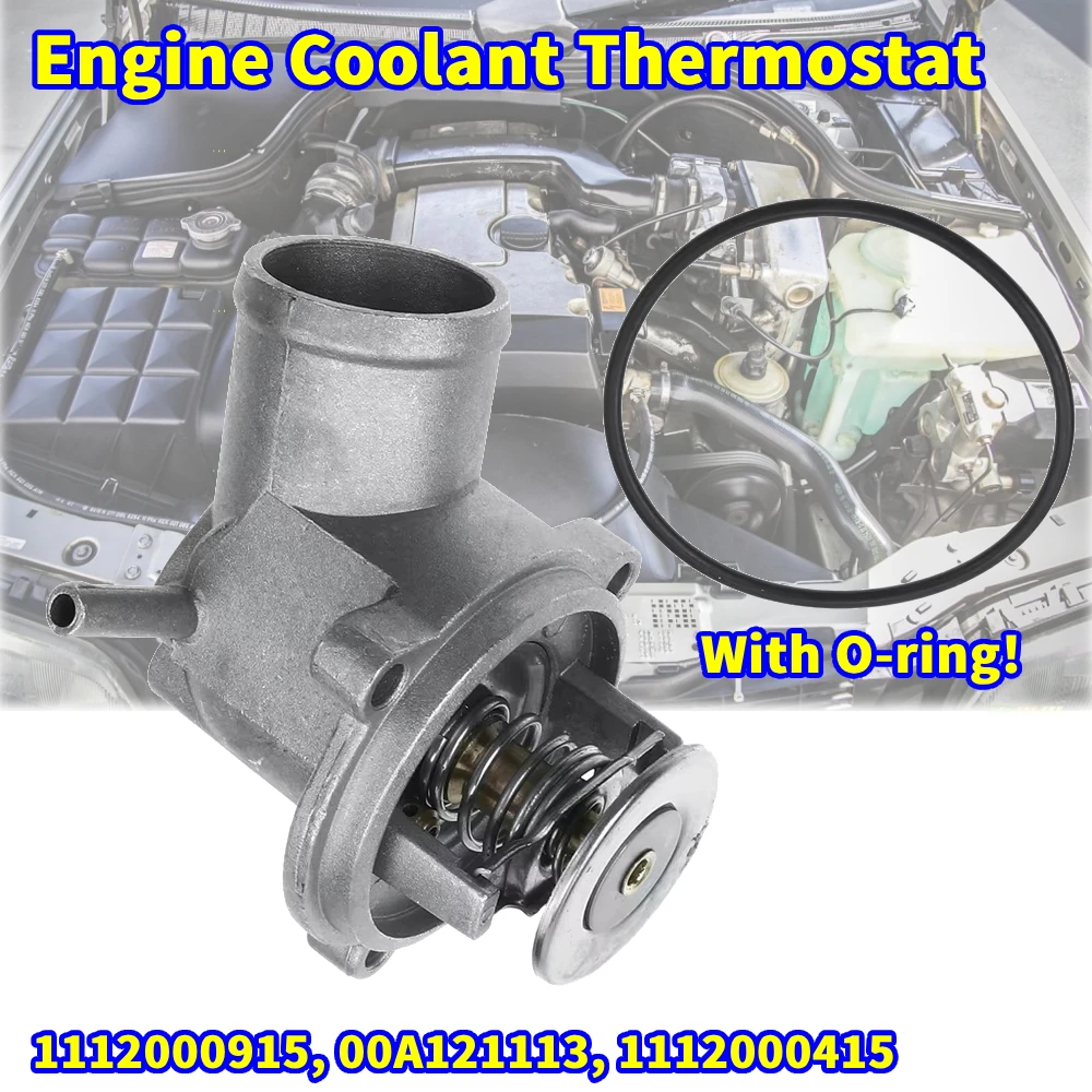 

Aluminium Engine Thermostat Housing with O-ring Coolant Pipe 1112030875 1112000915 For Mercedes-Benz W163 W202 W124 W210 R170
