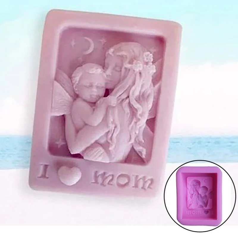 Matka trzyma dziecko miłość mama Craft silikonowe formy do mydła Craft DIY formy forma do pieczenia ciasta prezent na dzień matki