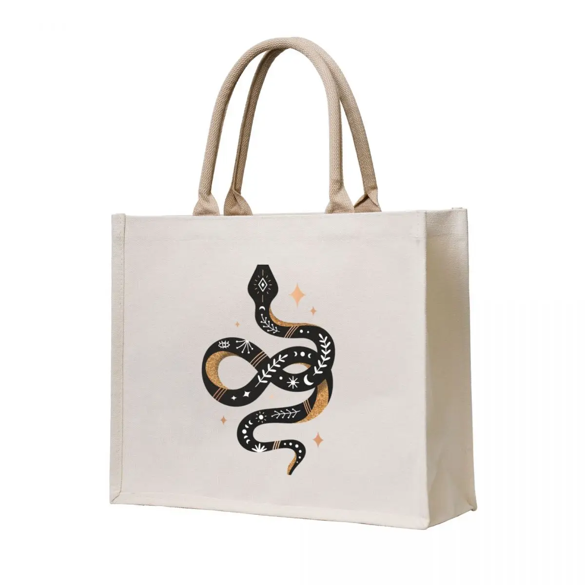 

Snake - Black and Gold Tote Bag shopping trolley bag cute pouch bag free delivery bags