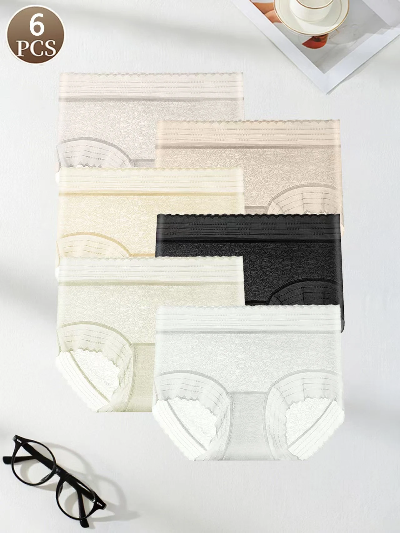 6PCS women's Panties sexy lace underpants girls' mid waist seamless triangle briefs female underpants