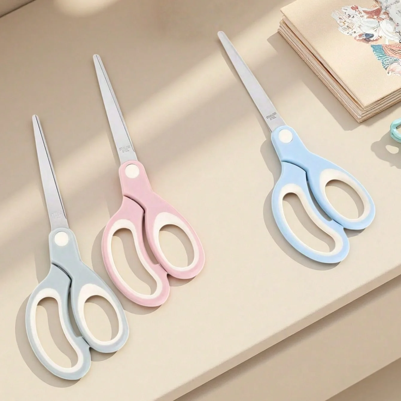 1pcs Multi-Purpose Stainless Steel Scissors Durable Portable for School Office Home Use Cutting Tools Stationery DIY Craft A8002