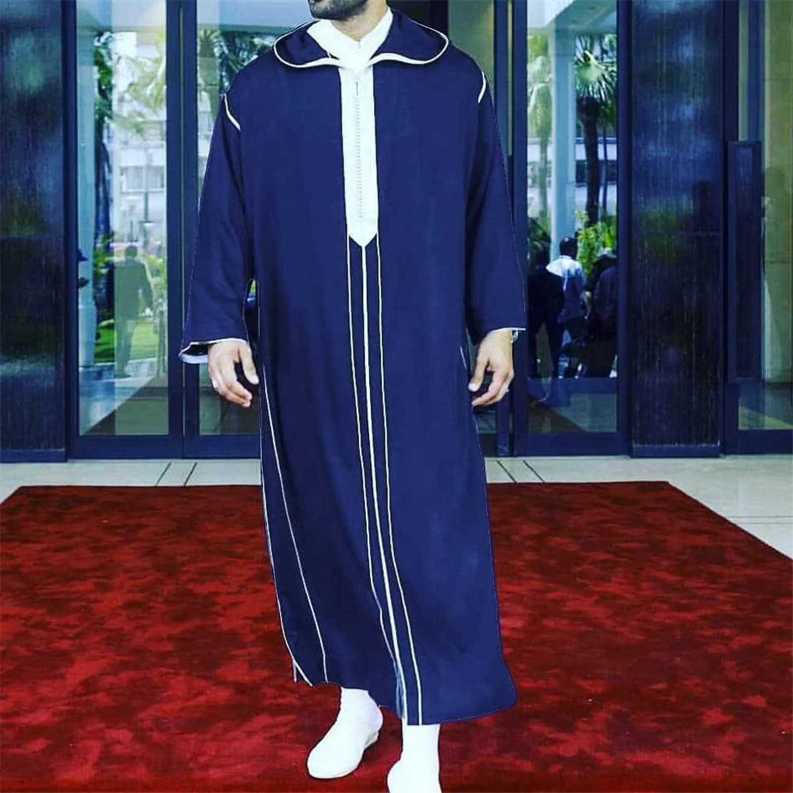 Moslim Gewaad Comfortabele Kaftan Mannen Lange Mouw Traditionele Moslim Kleding Ademend Eid Midden Oosten Jubba Thobe Arab 2024