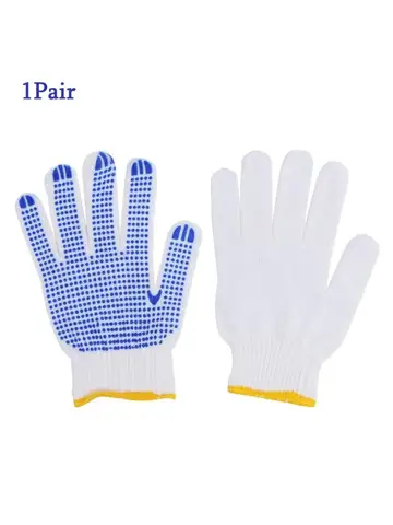 미끄럼 방지 그립이 있는 작업 장갑, PVC 도트 안전 면 보호, 화가, 정비공 산업 건설, 1/3/5 쌍