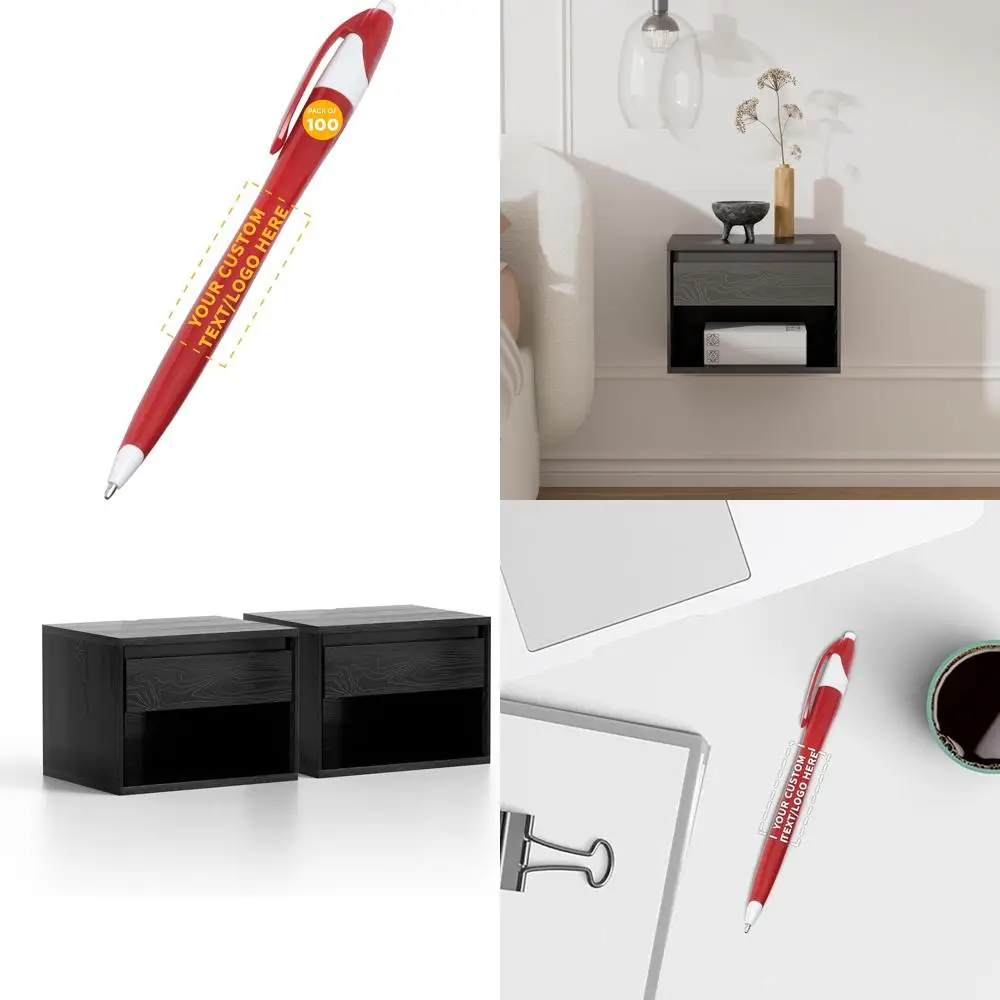 

Custom Two-Tone Plastic Pens Set of 100 with Personalization - Black Ink, Ideal for Offices, Schools, and Bulk Business Supplies
