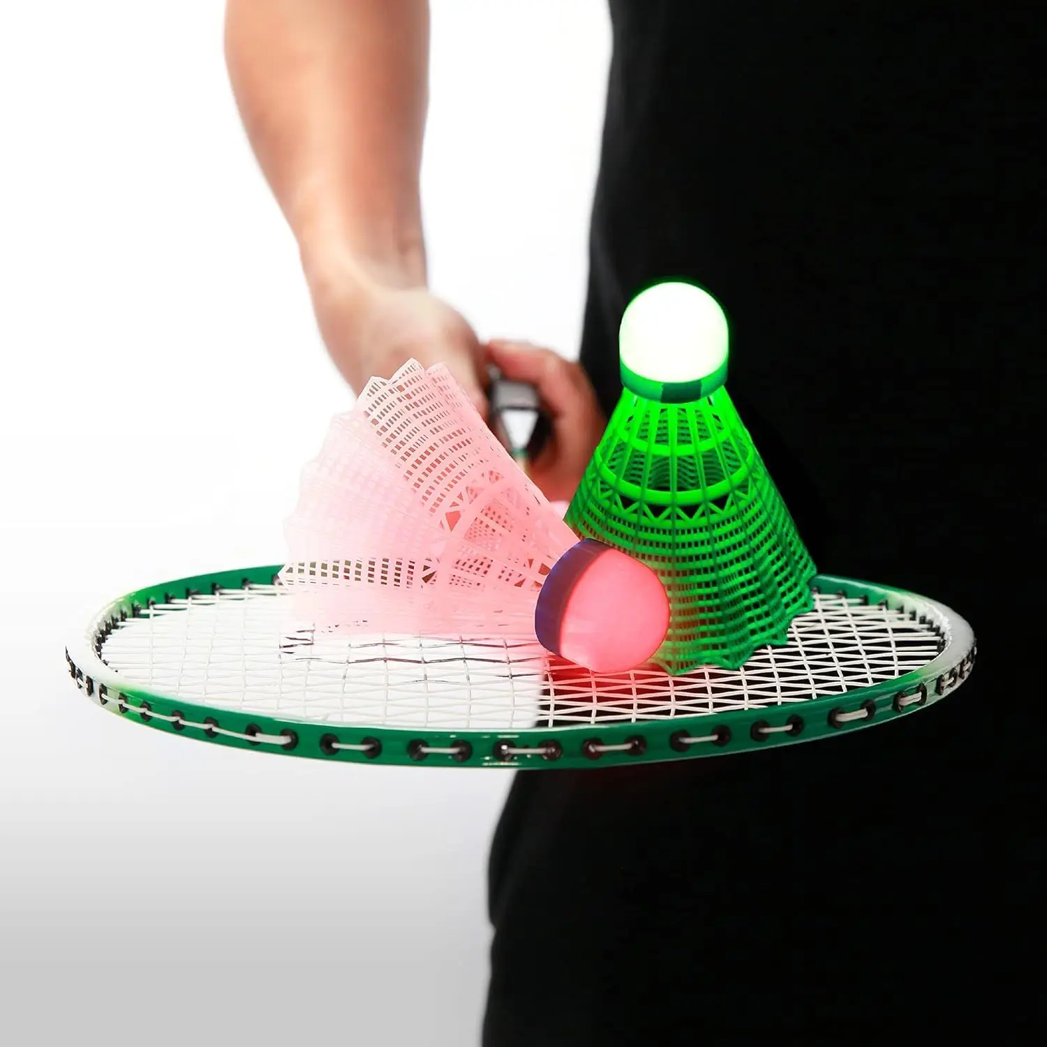 

Glow-in-the-Dark Badminton Shuttlecocks, 4pcs White Birdies for Night Play - EOB332562021