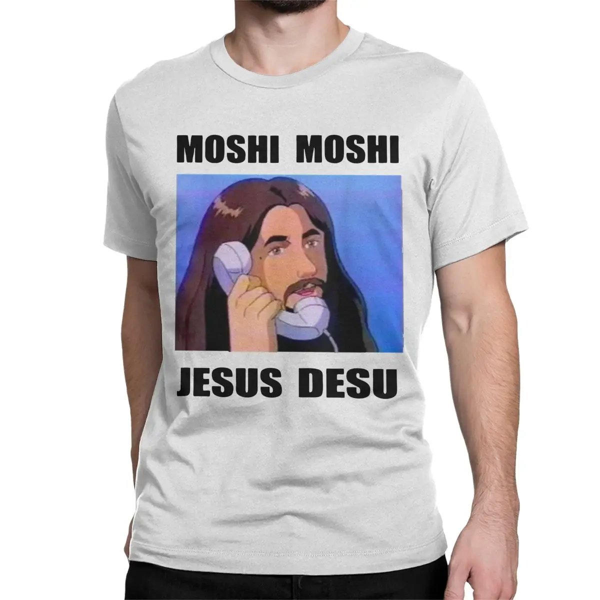 Funny Moshi Jesus Desus Meme T-Shirts for Men Women Round Collar 100% Cotton T Shirt Short Sleeve Tees Plus Size Tops