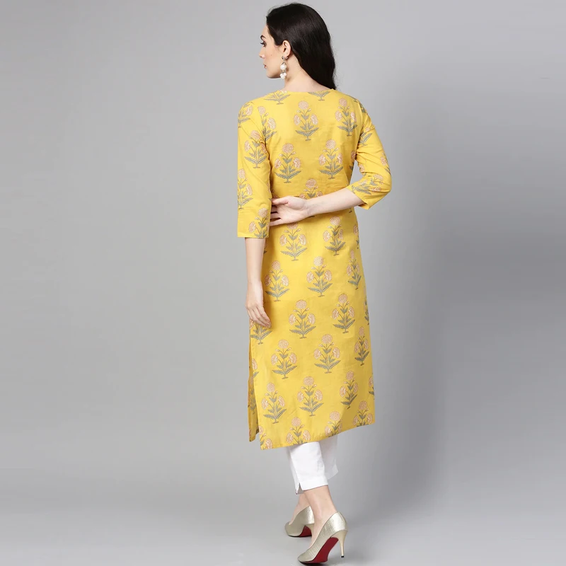 Женская желтая хлопковая блузка ручной работы с принтом, повседневная одежда для йоги с разрезом, длинный традиционный китайский топ, летняя мода