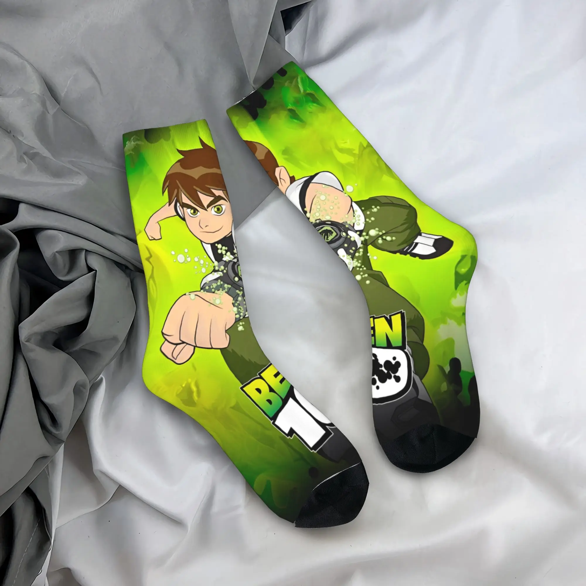Взрослые мужские носки Ben 10, необычные чулки, осенние кавайные мягкие дышащие носки, уличные противоскользящие носки на заказ