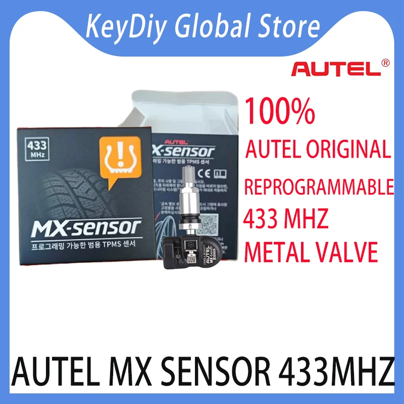 4PCS Autel TPMS MX Sensor 433Mhz Metal Valve Reprogrammable Universal Interchangeable TPMS Sensor TS508 TS608 ITS600