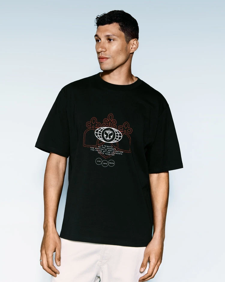 Globe Stamp Tomorrowland Electric Music Festival Graphic Tee Cotton Mens Womens T-Shirt Y2K Streetwear