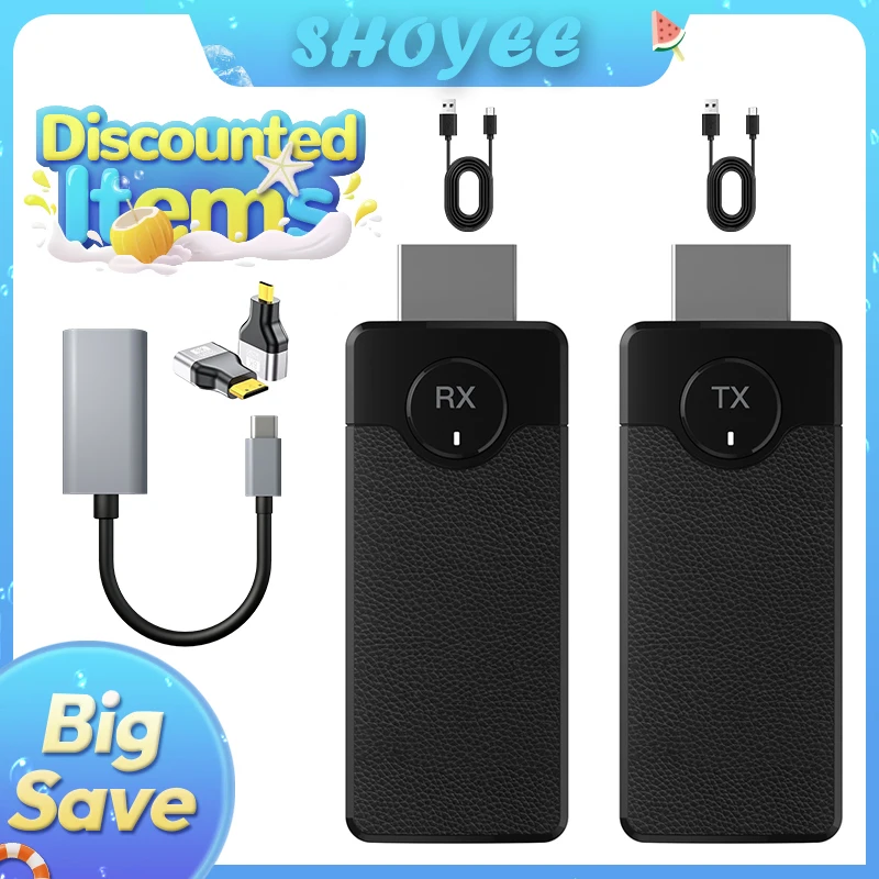 

1080P 50M Wireless Video Audio Transmitter Receiver Extender Display Adapter Dongle For TV Box Monitor Projector PC