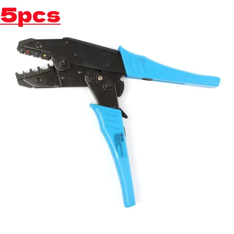 

5pc HS-30J Spade Terminals Insulated Cable Connector Electrical Wire Crimp Butt Ring Fork Set Ring Lugs Rolled Crimping tool Kit