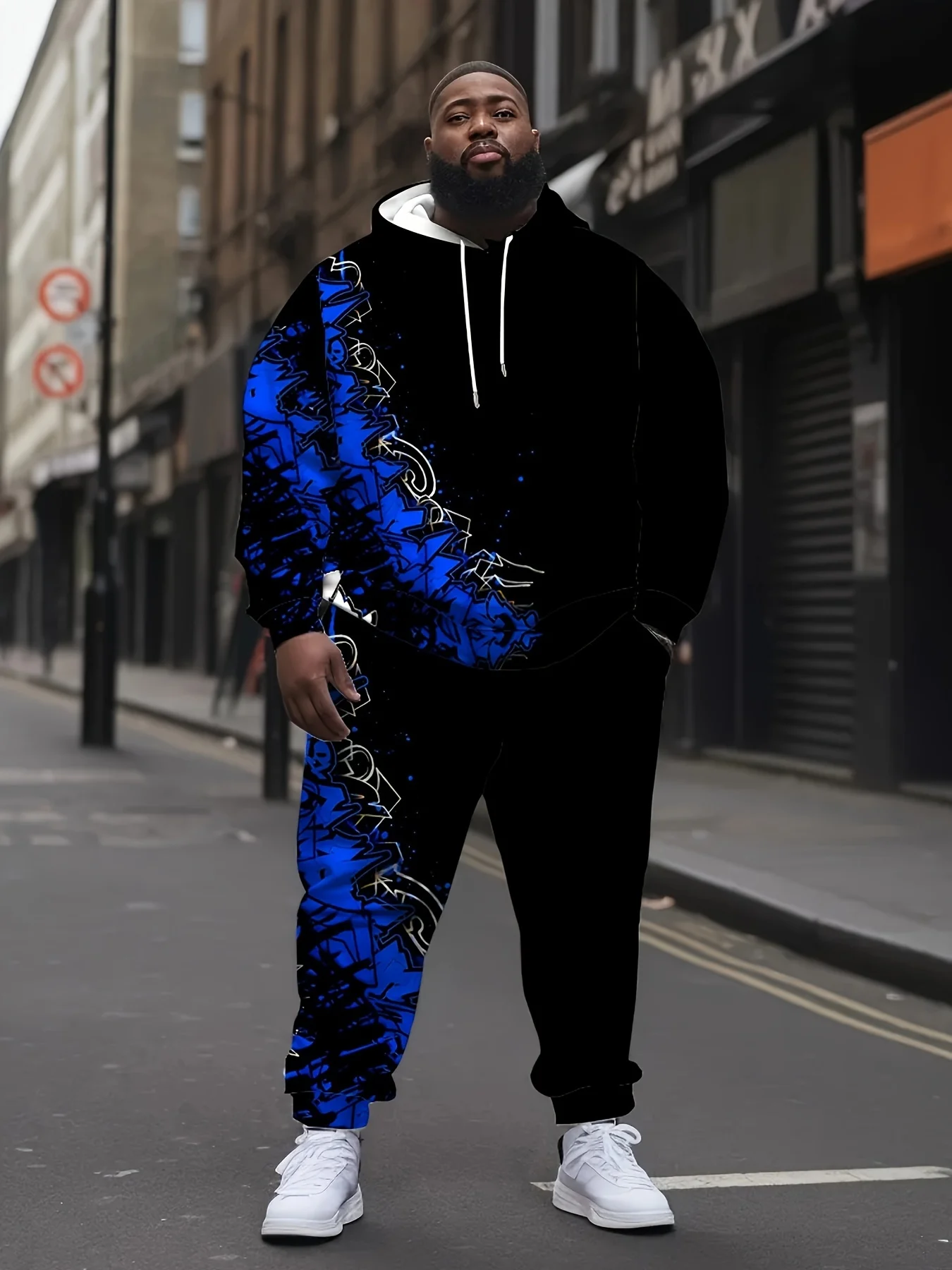 

The 2025 Trendy Men's Autumn Fashion Street Hip-hop 3D Printed Hoodie, Cool and Oversized Breathable Sweatshirt Set hoodies