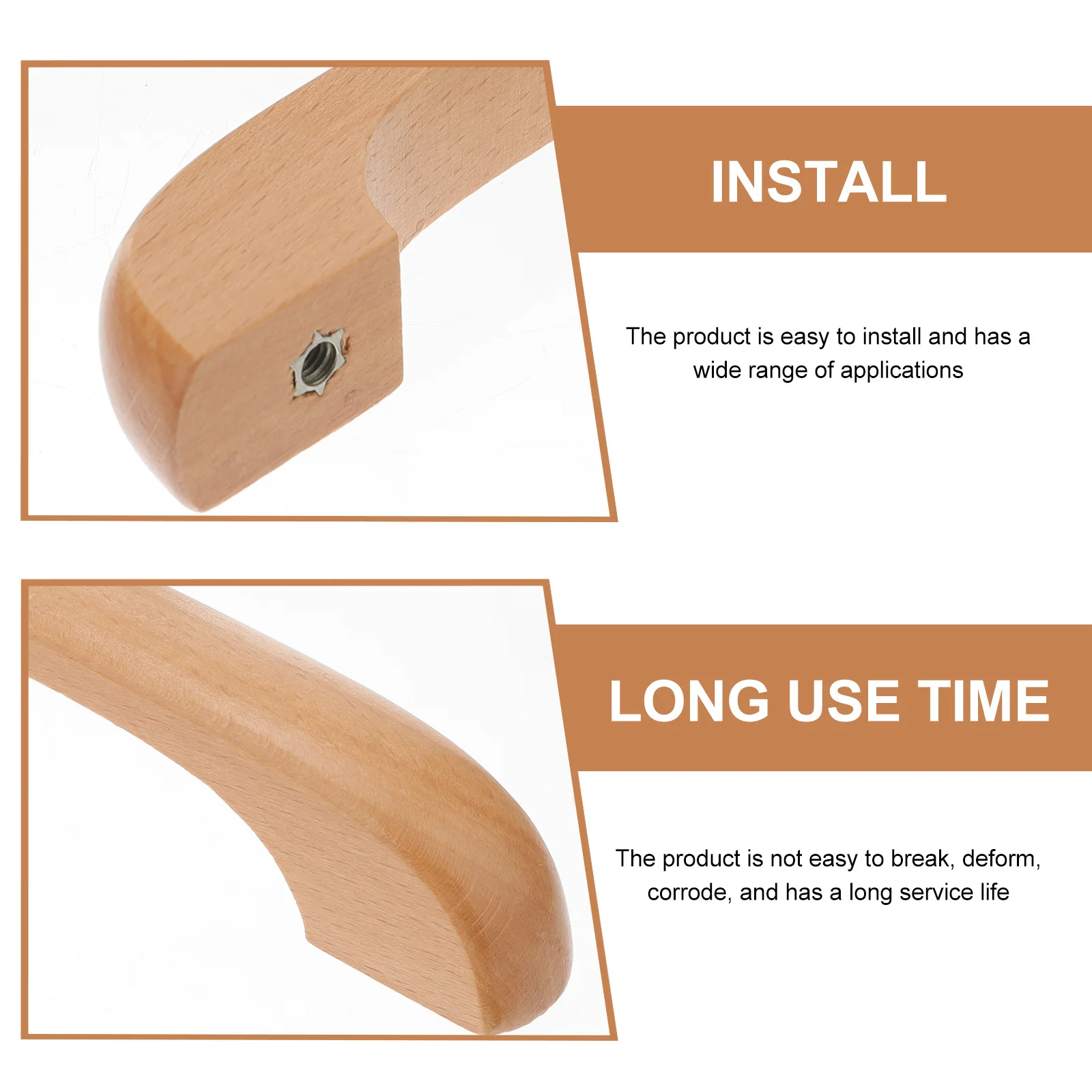 4 قطعة مقابض للخزانة من خشب الزان قبضة مريحة درج يسحب للأثاث درج خشبي يسحب مقابض الخزانة #3