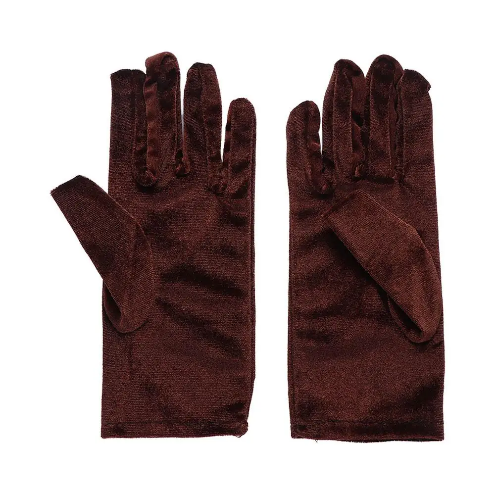 Party Outdoor Winter Autumn Soft Warm Full Finger Mittens Gold Velvet Gloves Driving Gloves Elastic