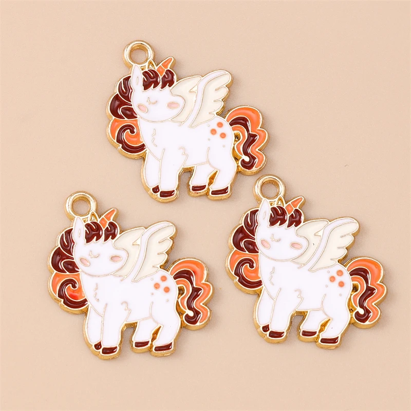 20 Stück Cartoon Tier Charms Emaille Pferd Charms Anhänger für Schmuckherstellung Tropfen Ohrringe Halsketten Armbänder DIY Bastelbedarf – Detail 9