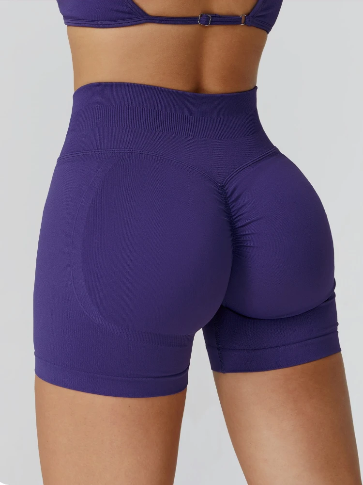 2025 New Women Seamless Yoga Shorts High Waist Butt Lifting Workout Running Fitness Shorts For Gym Outdoor Sports Activewear